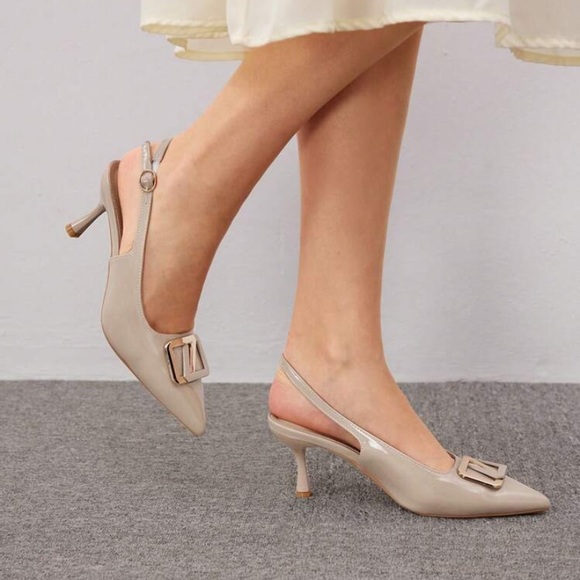 Elegant apricot Slingback Heels size 8 main image 2